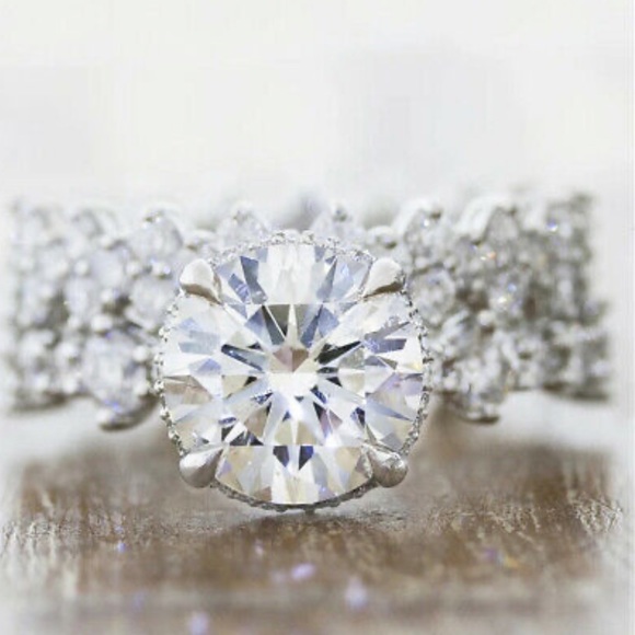 NEW 925 Sterling Silver Engagement Rings Set - Picture 2 of 4